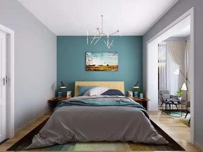 采用简单的颜色漆来区分空间,配合家具风格搭配,搭配简单的墙面漆