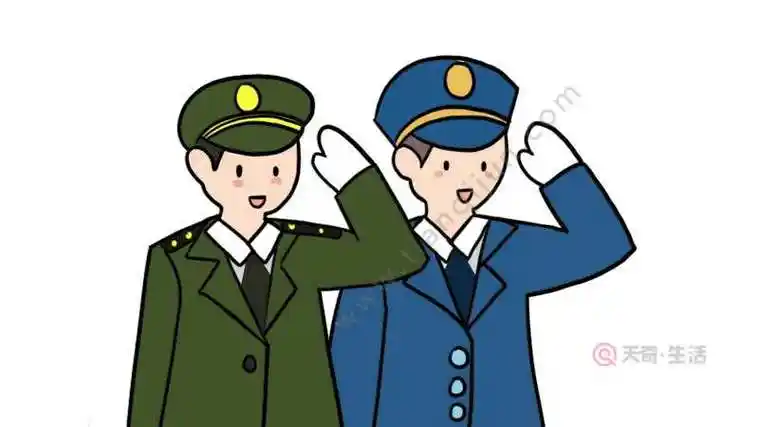 军人和医生的动漫简笔画