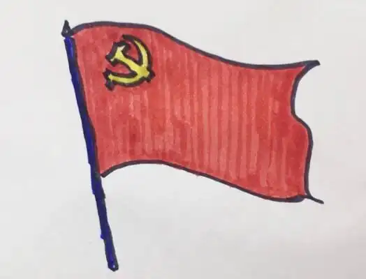 党旗简笔画党旗怎么画图片