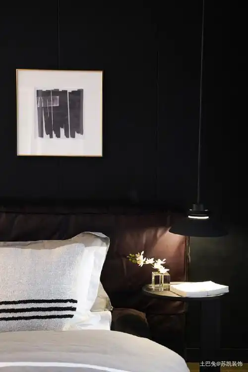 280m低奢暗黑系现代复式公寓卧室现代简约卧室设计图片赏析