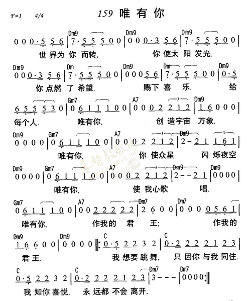 159唯有你_简谱_搜谱网