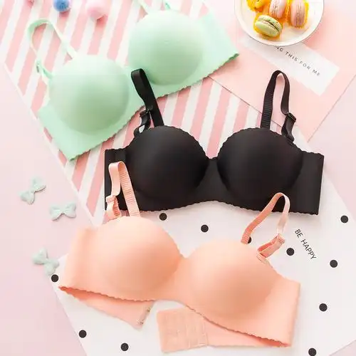 莎琪儿一片式无痕无钢圈文胸性感聚拢半杯少女内衣学生小胸罩薄款