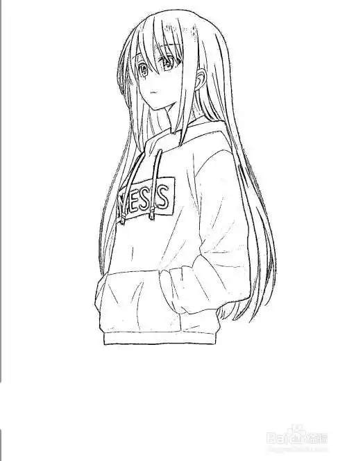 q版人物黑色五叶草诺艾尔的简笔画儿童彩色简笔画-彩色卫衣的简笔画法