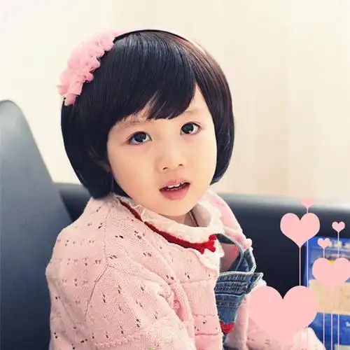 韩版儿童假发女孩假发可爱小孩女宝宝长发女童波波头公主婴儿假发