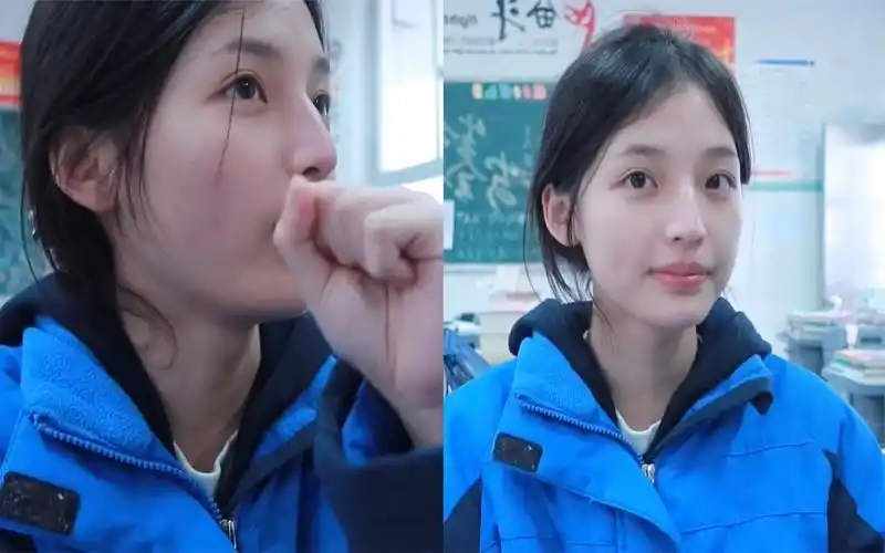 高中女生晒无滤镜下的自拍,全程乖巧可爱甜美温柔,素颜惊艳网友