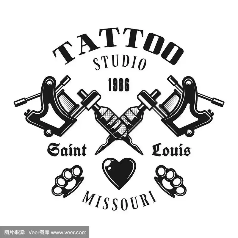 两个交叉纹身的电动机器标志