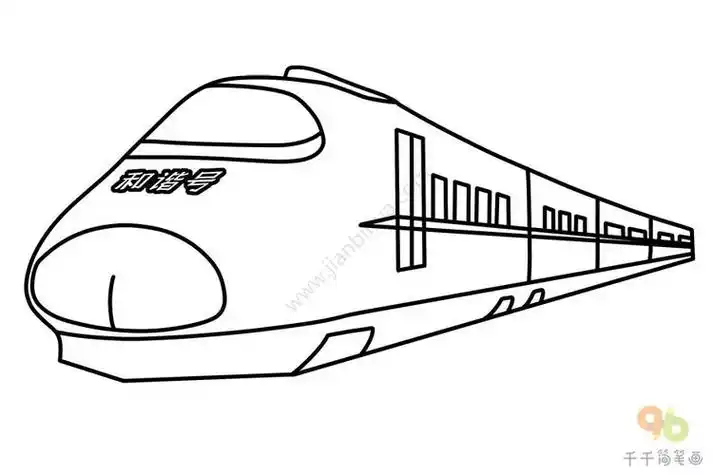 动车简笔画可可简笔画crh动车组和谐号简笔画可可简笔画动车铁轨高铁