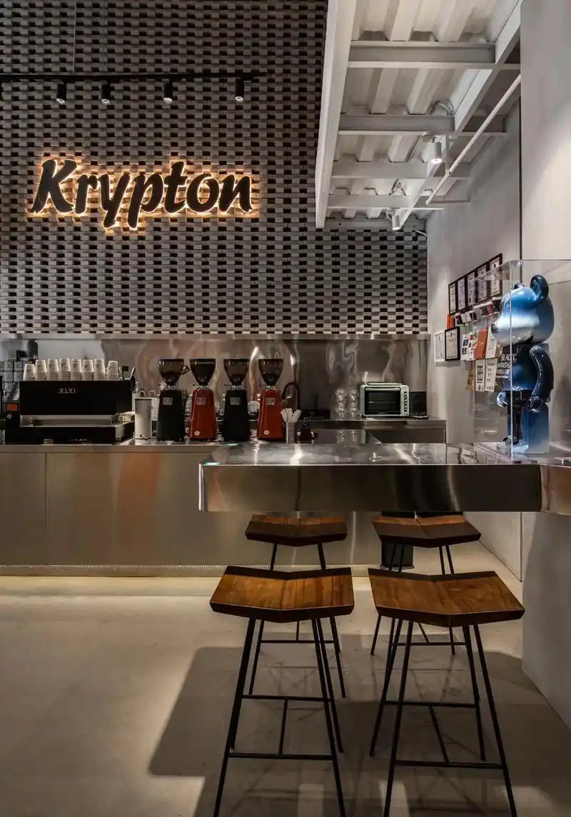krypton 咖啡馆设计实景案例 #工业风 #商业空间设计 - 抖音