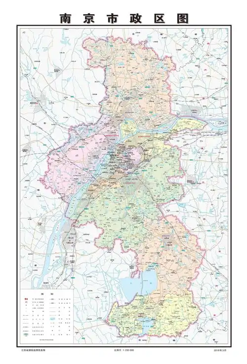 高清无水印南京市政区图2018年3月