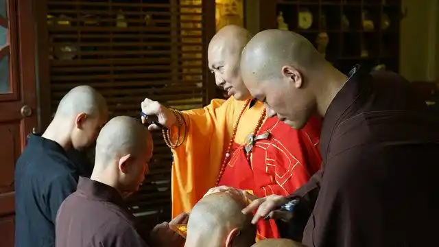 东林寺举行佛诞日出家剃度仪式