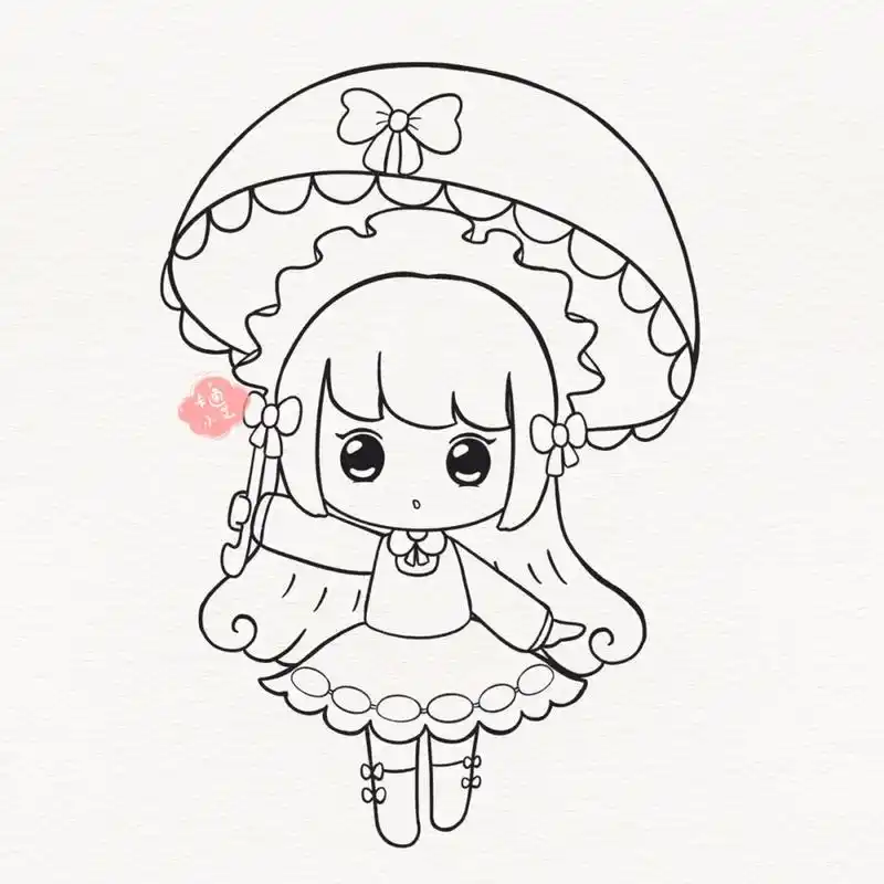 迷你世界 梦歌画画分解线稿图 方块世界迷你大陆 萌萌梦歌 铅笔草图