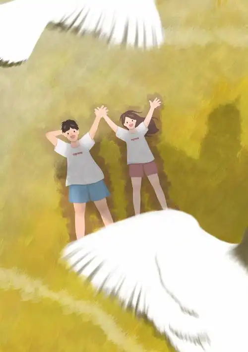 悠闲地躺在稻草上