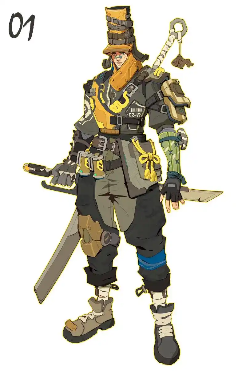 画师jin yi 角色设定作品欣赏,潮流之中带着英武的气势.