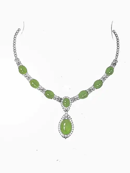 翡翠豪华晚宴项链设计