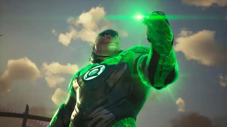 当鲨鱼王拿起绿灯戒指 自杀小队巨燃的一幕