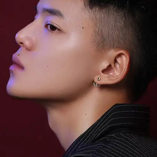 个性男生耳环两戴一式男士男款银匠哈潮嘻哈耳钉