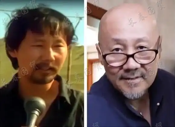 照片中,当时年仅28岁的腾格尔身穿衬衫,站在大草原上正在接受采访.