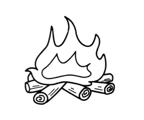 火堆火堆的简单简笔画