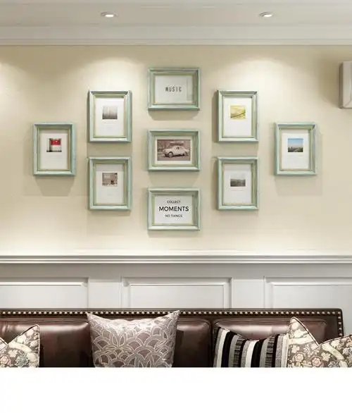 60小米mi生态米家同款九宫格照片墙相框摆台复古怀旧卧室客厅背景墙