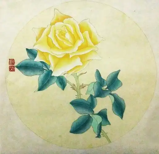 一组花卉工笔小品