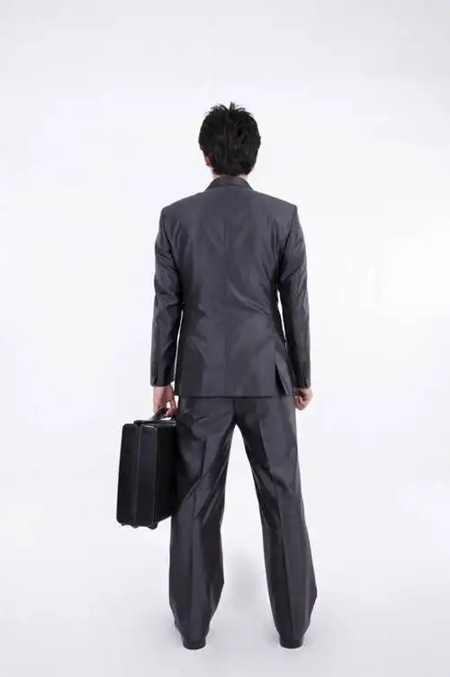 办公室,竖图,室内,商务,手提箱,仅一个男性,工作,背面,行李,摄影,男人