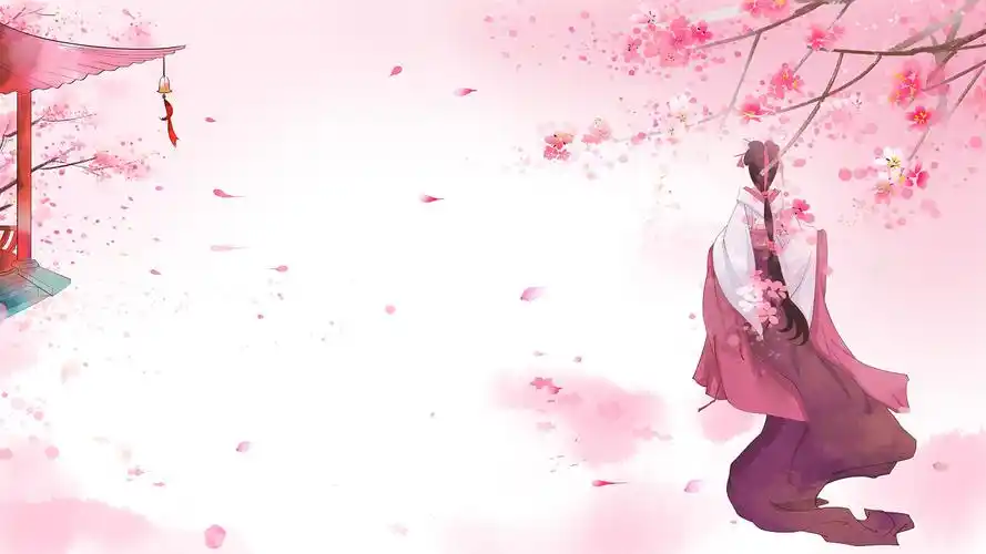 桃花,樱花4k粉色中国古风水墨桃花动态背景mp4桃花背景视频素材