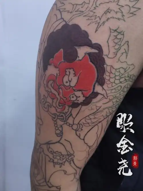 风神(未完)_纹身图案手稿图片_雕金尧的纹身作品集