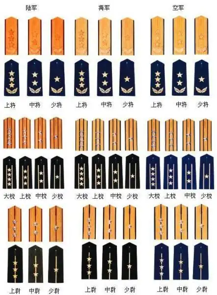 部队的军衔和标志是怎样划分的?最好有图示.非常感谢