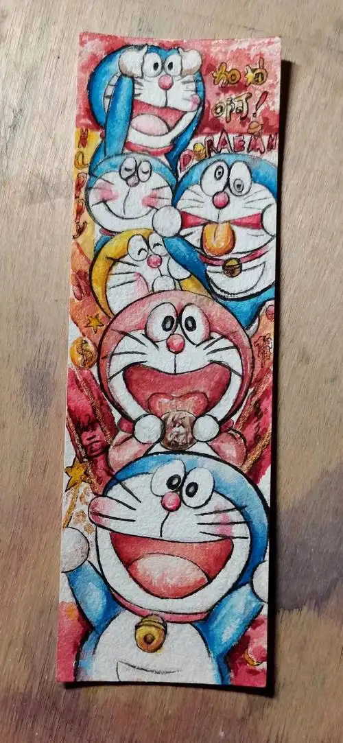 卡通水彩书签