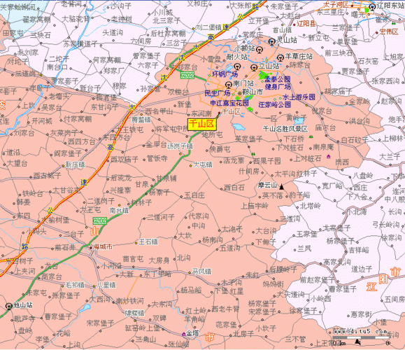 千山区地图全图,千山区地图高清版下载 - 8264户外8264.com