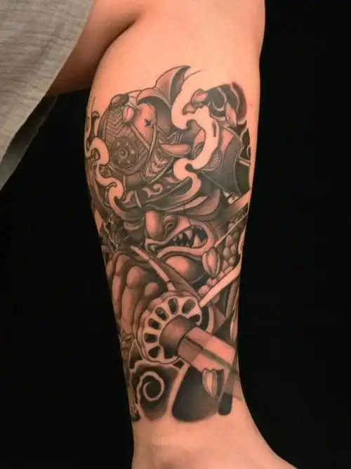 鬼武士_纹身图案手稿图片_成都怪咖的纹身作品集