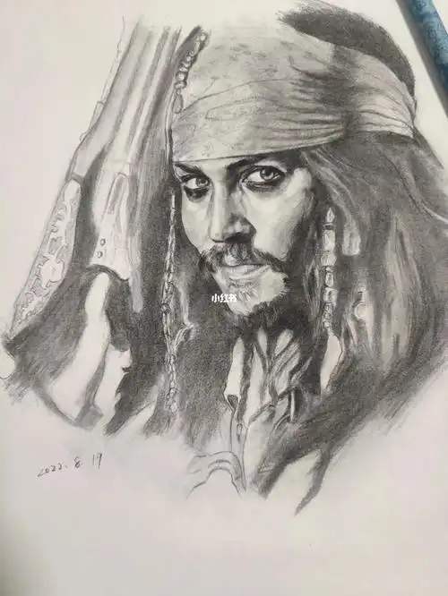 素描头像  #加勒比海盗  #约翰尼德普