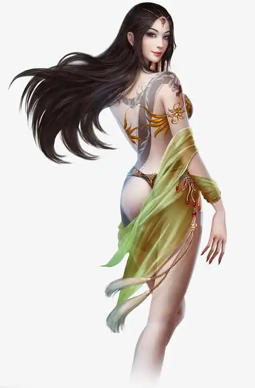 古风纹身秀气美女人物