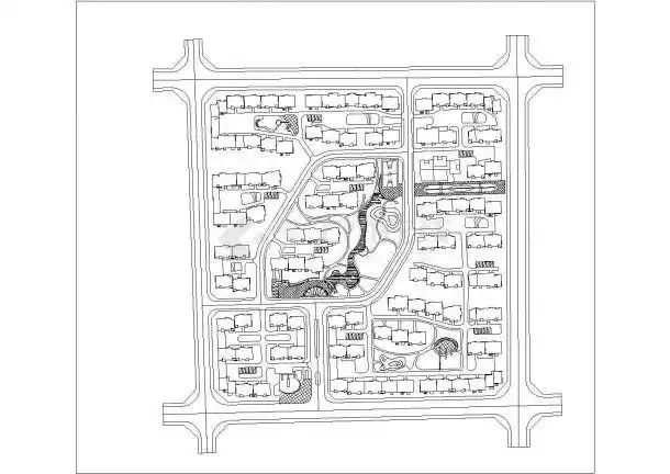 某小区规划总平面草图1张cad