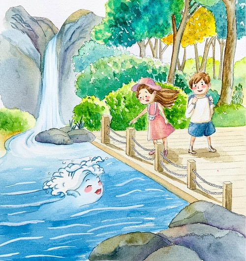 水彩上色-小溪流|插画|儿童插画|从心漫生活 - 原创作品 - 站酷