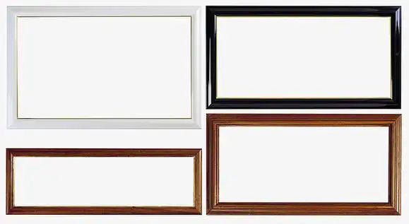 简约实木长方形相框画框素材