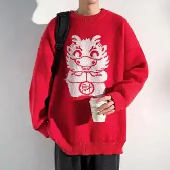 服饰内衣>男装>男士卫衣>橦舟渡>橦舟渡龙年本命年衣服大红色衣服感