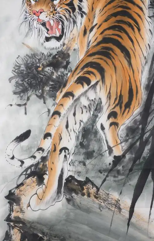 广西画家黄老师四尺上山虎