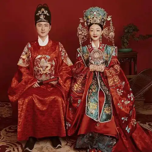 唐制明制宋制汉服中式新娘婚服