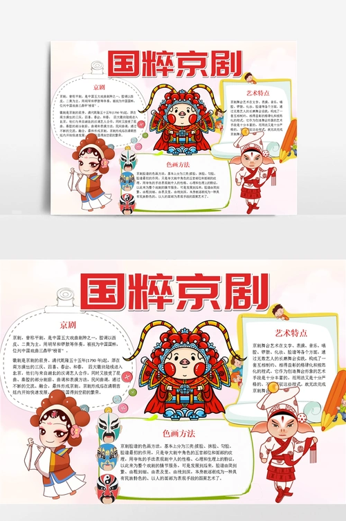 中国风京剧文化word手抄报小报模板