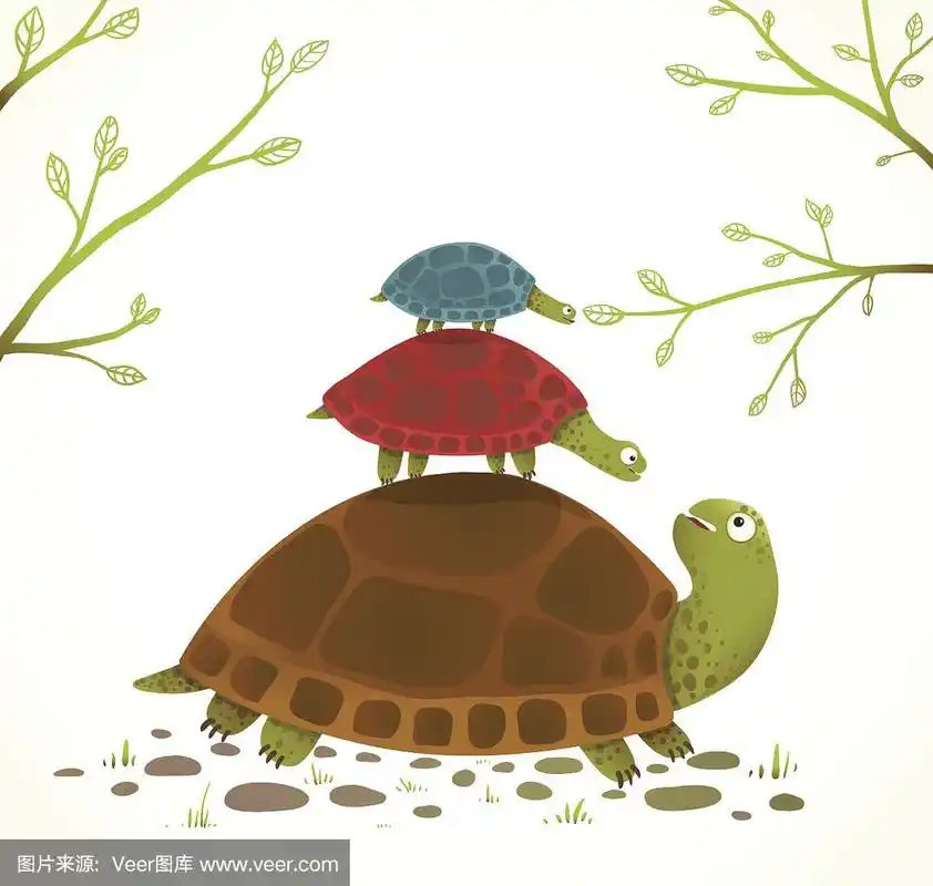 龟,母亲,恶作剧,动物插画,龟壳