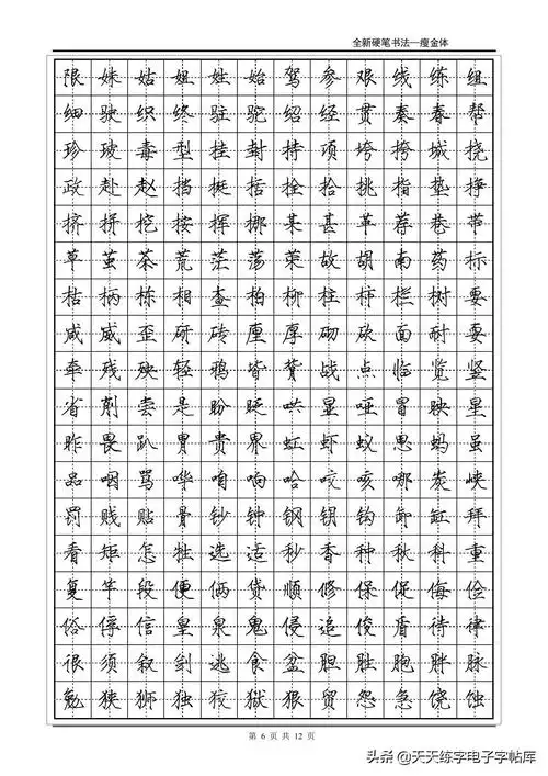 常用2500字瘦金体规范书写,喜欢的练起来-搜狐大视野-搜狐新闻