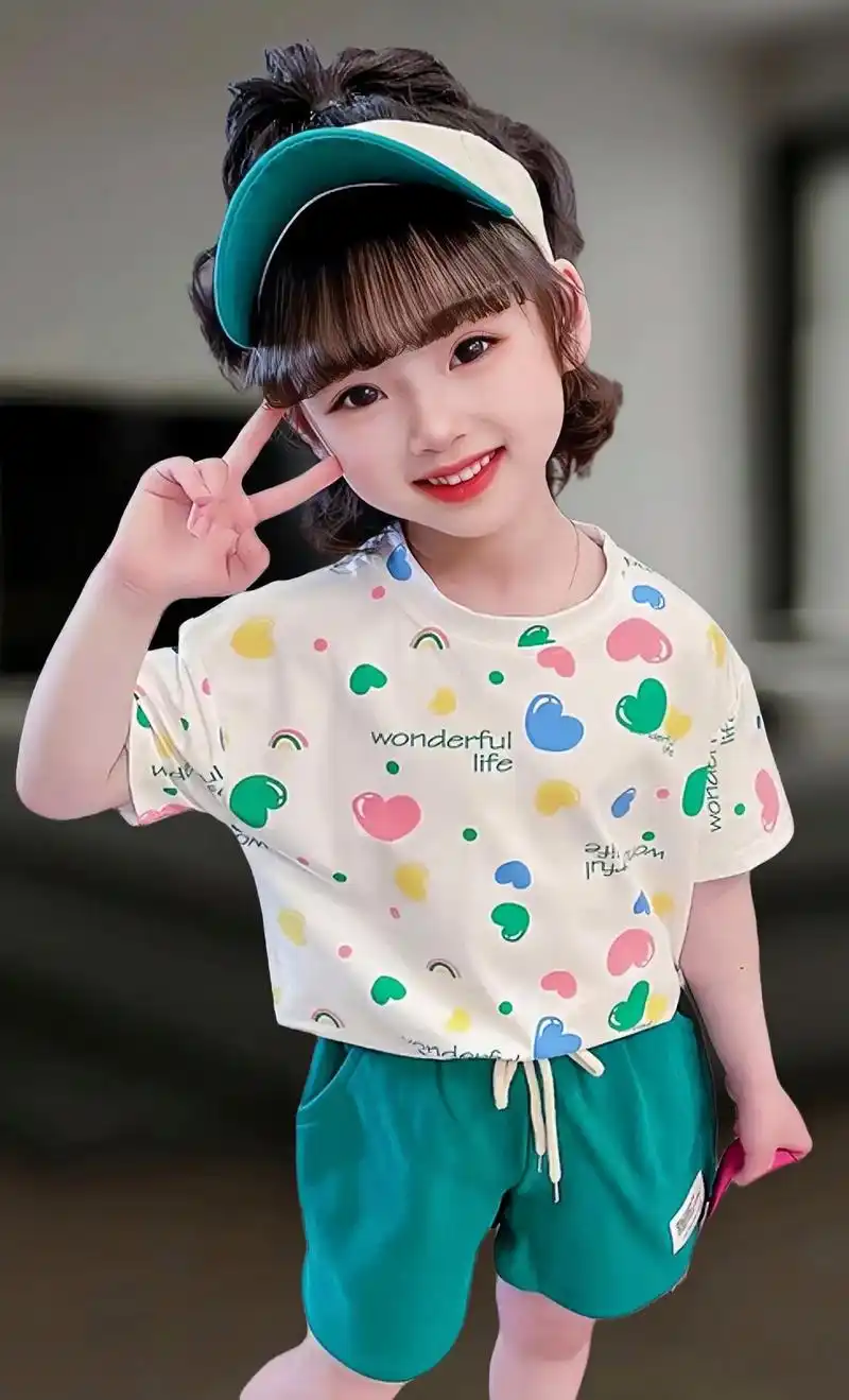 女童纯棉t恤小女孩洋气打底衫