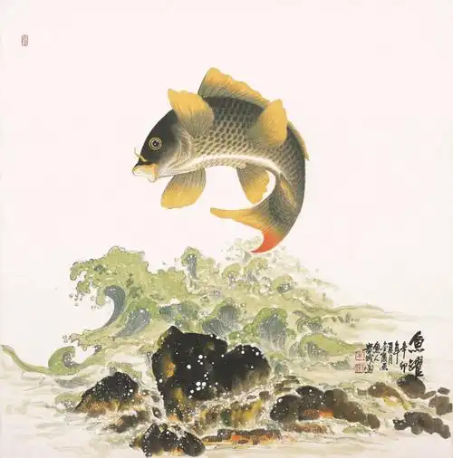工笔画  #鲤鱼国画