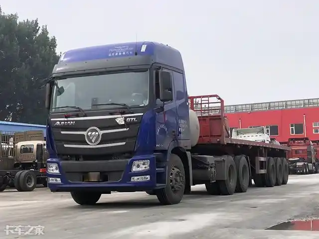 牵引车 挂车重14吨,拉35吨不超载,实拍欧曼钢材运输车