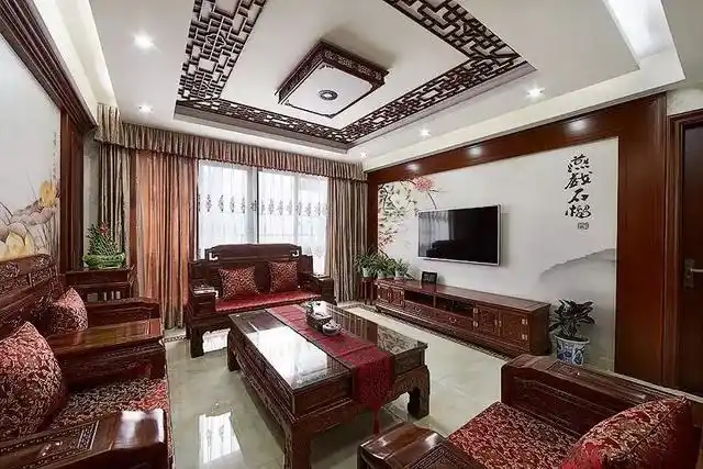 中式电视墙,真漂亮!