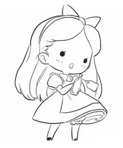 可爱呆萌简笔画女孩卡通q版超萌的动漫女孩简笔画可爱女孩头简笔画