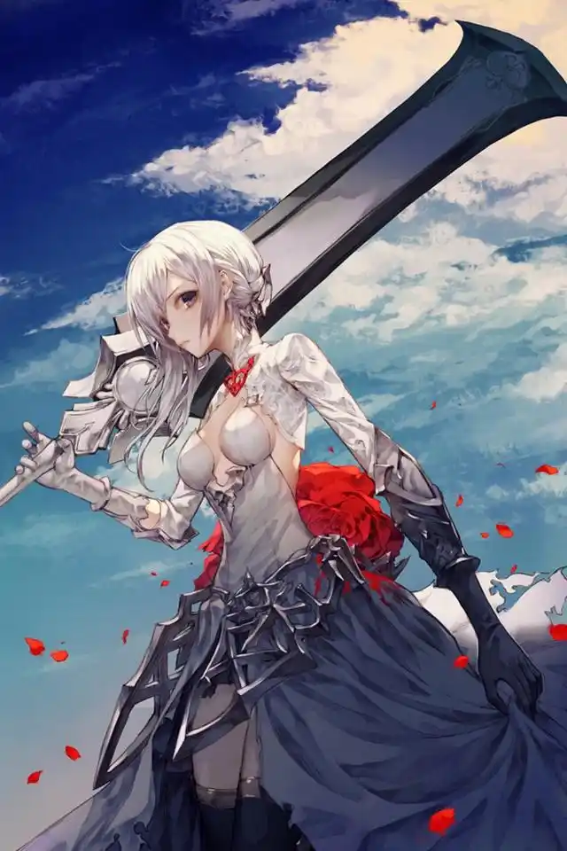 帅气二次元动漫女战士高清手机壁纸