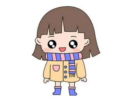 彩色q版小女孩简笔画步骤教程,图片,简笔画-学笔画