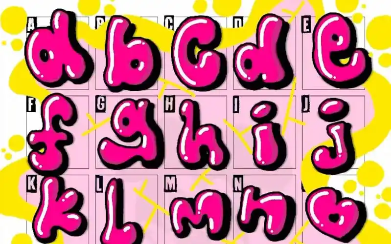 涂鸦泡泡字母表 小写版